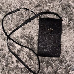 kate spade Black Glitter Crossbody Phone Pouch
